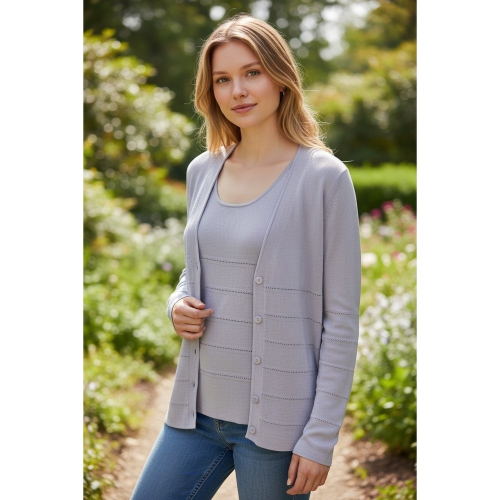 2 pc Dana Buchman sweater/jkt & shell light purple Size Small